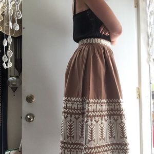 Vintage Woven Midi Skirt